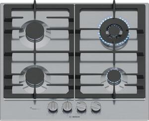 Bosch Piano Cottura 4 Fuochi a Gas Larghezza 60 cm in Acciaio Inox colore Inox - PCH6A5I90 Serie 6