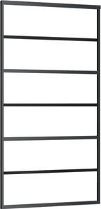 Porta Scorrevole in Vetro ESG e Alluminio 102x205 cm Nera