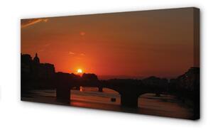 Stampa quadro su tela Sunset del fiume Italia 100x50 cm