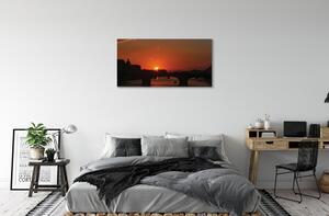 Stampa quadro su tela Sunset del fiume Italia 100x50 cm