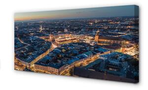 Quadro su tela Night Panorama di Cracovia 100x50 cm