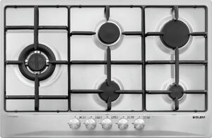 Glem Gas Piano Cottura 5 Fuochi a Gas 75 cm (1 Bruciatore Tripla Corona) in Acciaio colore Inox - GT85TIX