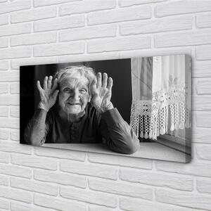 Quadro stampa su tela Donna anziana 100x50 cm