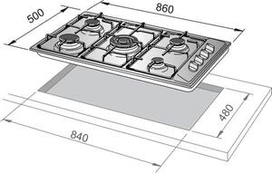 De Longhi Piano Cottura 5 Fuochi a Gas 90 cm (1 Bruciatore Tripla Corona) Terra di Francia YTF 59 DD