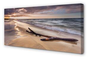 Quadro su tela Danasci al tramonto del mare Beach 100x50 cm