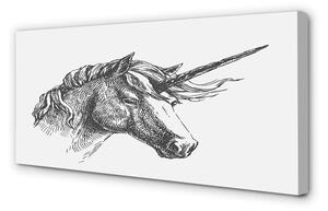 Stampa quadro su tela Disegnare unicorno 100x50 cm