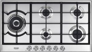 De Longhi Piano Cottura 5 Fuochi a Gas 90 cm Piano in Acciaio Inossidabile colore Inox - NSL590DX