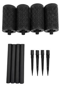 Set da 4 lampade solari a LED DECOR, 1,2V 150 mAh, 3000K, 39 cm, IP44, nero