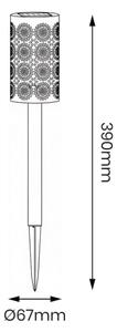 Set da 4 lampade solari a LED DECOR, 1,2V 150 mAh, 3000K, 39 cm, IP44, nero