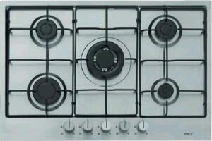Silverline Piano Cottura 5 Fuochi a Gas da Incasso (1 bruciatore WOK) Larghezza 75 cm colore Inox - AS5241