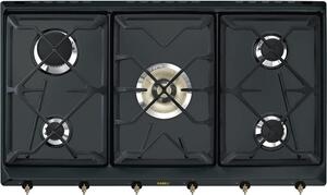 Smeg Piano Cottura 5 Fuochi a Gas da Incasso 90 cm Griglie in Ghisa colore Antracite - SRV896AOGH