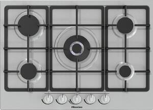 Hisense Piano Cottura 5 Fuochi a Gas da Incasso Larghezza 70 cm Griglie in Ghisa colore Inox - GM773XF
