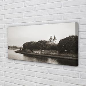 Foto quadro su tela Ponte del fiume di Cracovia 100x50 cm