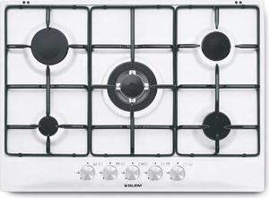 Glem Gas Piano Cottura 5 Fuochi a gas da Incasso Larghezza 70 cm colore Bianco - GT755WH