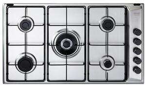De Longhi Piano Cottura 5 Fuochi a Gas Incasso (1 Bruciatore Tripla Corona) Larghezza 86 cm colore Inox - FLA 59 DD