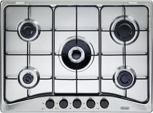 De Longhi Piano Cottura 5 Fuochi a Gas Larghezza 68 cm in Acciaio Inox colore Acciaio Inox - FFA 57 ASV