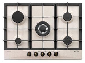 Glem Gas Piano Cottura 5 Fuochi a Gas Larghezza 70 cm (1 Bruciatore Tripla Corona) colore Avena - GT755HSA