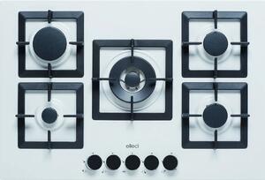 ELLECI Piano Cottura 5 Fuochi a Gas Larghezza 75 cm (1 Bruciatore Tripla Corona) in Granitek colore Bianco - PGSP75168CS Plano 75 TCC