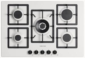 Plados Piano Cottura 5 Fuochi a Gas Larghezza 75 cm (1 Bruciatore Tripla Corona) colore Bianco - FLAT75 UG98