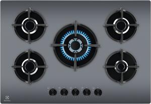 Electrolux Piano Cottura 5 Fuochi a Gas Larghezza 74 cm in Vetro colore Specchio - EGG75372M