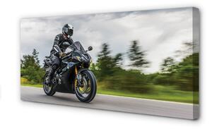 Quadro su tela Motorcycle Sky Cloud Road 100x50 cm