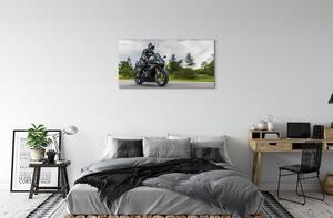Quadro su tela Motorcycle Sky Cloud Road 100x50 cm