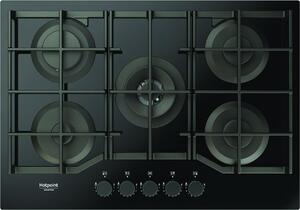 Hotpoint Ariston Piano Cottura 5 Fuochi a Gas Larghezza 73 cm in Vetro colore Nero - HAGS 72F/BK 1