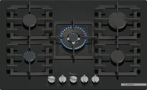 Bosch Piano Cottura 5 Fuochi a Gas Larghezza 75 cm (1 Bruciatore Wok) in Vetro colore Nero - PPQ7A6I40 Serie 6
