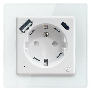 Immax NEO 07544L - Presa intelligente tipo E 16A/230V con 1x USB-A + 1x USB-C PD 20W Wi-Fi