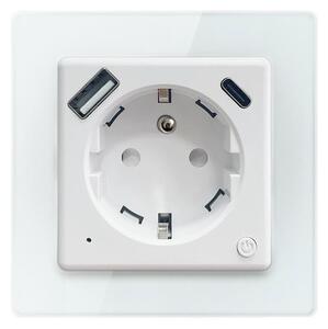 Immax NEO 07553L - Presa intelligente tipo E 16A/230V con 1x USB-A e 1x USB-C PD 20W