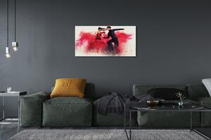 Stampa quadro su tela Persone di fumo rosso 100x50 cm