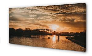 Quadro su tela Cracovia Bridge Sunset River 100x50 cm