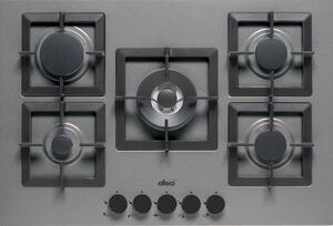 ELLECI Piano Cottura 5 Fuochi a Gas Larghezza 75 cm Materiale Granitek colore Cemento G48 - PGSP75148CS Plano 75 TCC