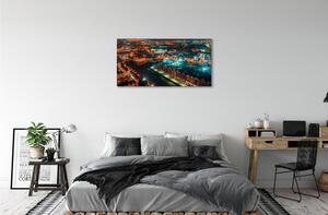 Quadro su tela Night panorama del fiume Dugsk 100x50 cm