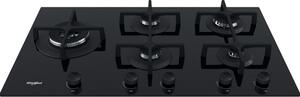 Whirlpool Piano Cottura 5 Fuochi a Gas Larghezza 90 cm Griglie in ghisa / Double zone con Piano in Vetro colore Nero - GOA 9523/NB1