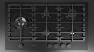 FULGOR Piano Cottura 5 Fuochi a Gas Larghezza 90 cm (1 Bruciatore Wok) in Acciaio colore Nero Opaco - FUH 905 G DWK MBK