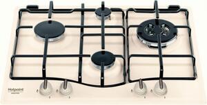 Hotpoint Ariston Piano Cottura a Gas 4 Fuochi 59 cm (1 Bruciatore Wok) Smaltato colore Beige - 7HPCN 640T (OW) R/HA