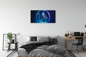 Stampa quadro su tela Space Woman Moon 100x50 cm