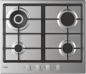 Candy Piano Cottura a Gas 4 Fuochi Piano in Acciaio Larghezza 60 cm colore Inox - CHG6BR4WTX
