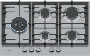 Bosch Piano Cottura a Gas 5 Fuochi 75 cm con Griglia in Ghisa Flameselect colore Inox - PCS7A5I90