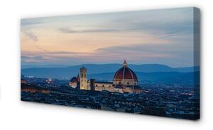 Quadro su tela Night panorama del dipartimento italiano 100x50 cm