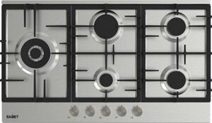 Samet Piano Cottura a Gas 5 Fuochi 90 cm Materiale Acciaio Inox colore Inox - Nettuno90IX