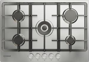 Indesit Piano Cottura a Gas 5 Fuochi con Bruciatore in Doppia Corona Piano in Acciaio Larghezza 75 cm colore Inox - THP 751 W/IX/I IT 1