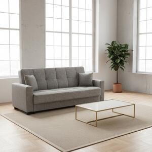 DecHome Divano Letto 3 Posti Moderno con Vano Contenitore in Tessuto Dimensioni 225x88x94 cm colore Cappuccino - New Malpensa