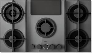 Elica Piano Cottura a Gas con Cappa Integrata Aspirante 5 Fuochi Larghezza 88 cm colore Grigio - PRF0196343 NikolaTesla Flame EVO GR/A/88