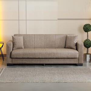DecHome Divano Letto Clic-Clac 3 Posti Moderno in Tessuto Dimensioni 213x81x83 cm colore Camel - Moon