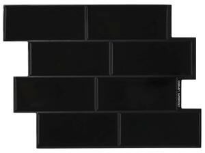 Piastrella subway 10 pcs Nero 29 x 21 cm Poliuretano e PET