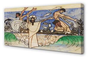 Quadro su tela Schizzo il mare di Gesù 100x50 cm