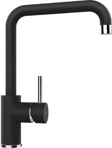Miscelatore SCHOCK FONOS in NERO con bocca fissa orientabile / miscelatore monocomando / Cristalite Plus