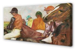 Stampa quadro su tela Rider Horses Race 100x50 cm
